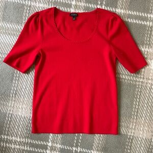 Talbots knit scallop scoop neck top S